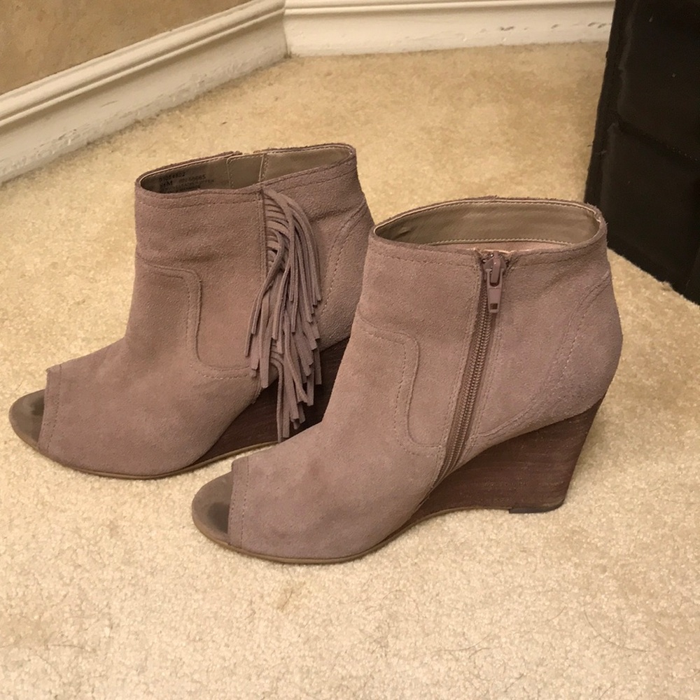 Abound Open Toe Bootie Fringe Light Brown